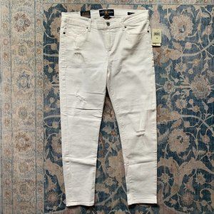 Lucky Brand Brooke Capri Mid Rise Slim Fit White Jeans Size 8/29